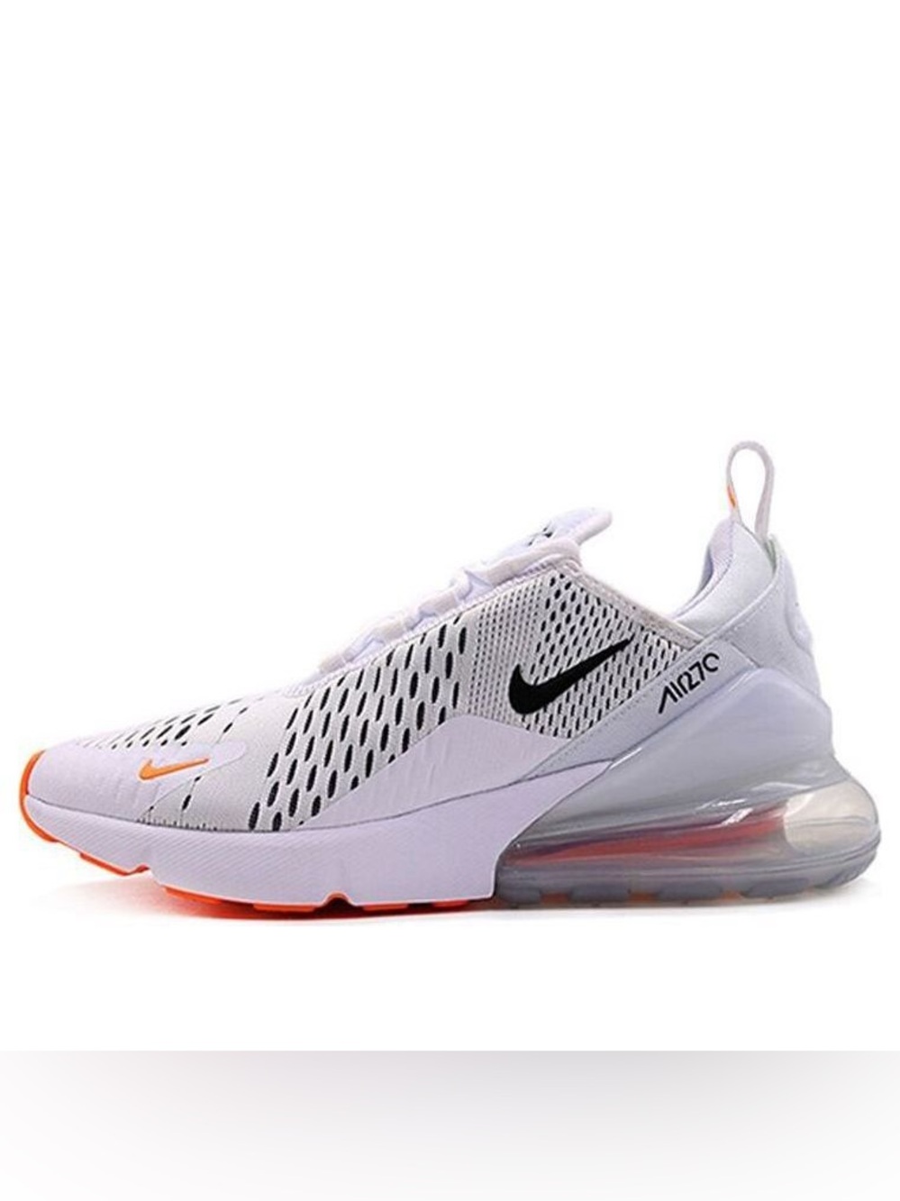 Nike Men’s Air Max 270 White Black Orange Low-Top Sneakers